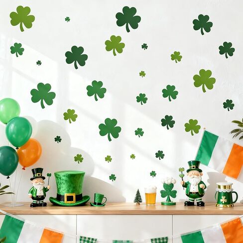240 Pcs St. Patrick's Day Shamrock Cutouts Set, Pre-Cut Green Paper Clover, Lucky Shamrock Shape Cut-Outs for Irish Themed Party Decoration and DIY Crafts Supplies in Saudi Arabia
