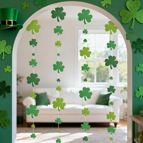 240 Pcs St. Patrick's Day Shamrock Cutouts Set, Pre-Cut Green Paper Clover, Lucky Shamrock Shape Cut-Outs for Irish Themed Party Decoration and DIY Crafts Supplies in Saudi Arabia