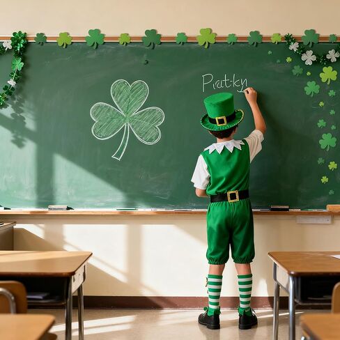 240 Pcs St. Patrick's Day Shamrock Cutouts Set, Pre-Cut Green Paper Clover, Lucky Shamrock Shape Cut-Outs for Irish Themed Party Decoration and DIY Crafts Supplies in Saudi Arabia