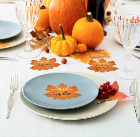 Gift Boutique 50 Count Thanksgiving Table Maple Leaf I Am Thankful for Cards Tree Kit Bulletin Board Cutouts Autumn Name Cards Table Place Settings Fall Gratitude Wall Decor Leaf Cutout in Kuwait