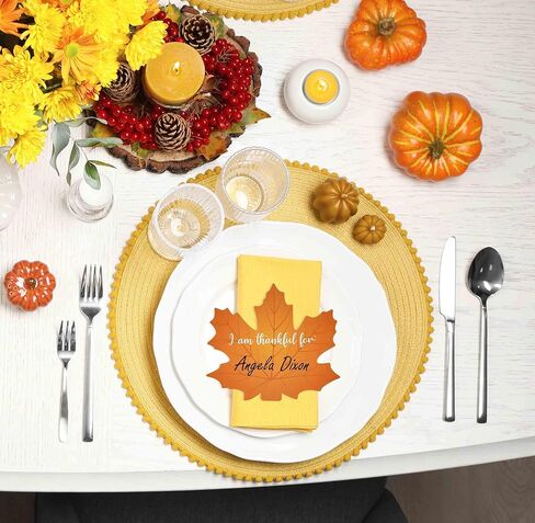Gift Boutique 50 Count Thanksgiving Table Maple Leaf I Am Thankful for Cards Tree Kit Bulletin Board Cutouts Autumn Name Cards Table Place Settings Fall Gratitude Wall Decor Leaf Cutout in Kuwait