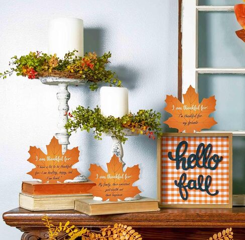 Gift Boutique 50 Count Thanksgiving Table Maple Leaf I Am Thankful for Cards Tree Kit Bulletin Board Cutouts Autumn Name Cards Table Place Settings Fall Gratitude Wall Decor Leaf Cutout in Kuwait