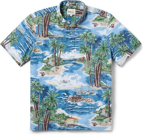 قميص Reyn Spooner رجالي ذو مناظر طبيعية خلابة من هاواي للرجال - بلوفر كلاسيكي مناسب in Kuwait