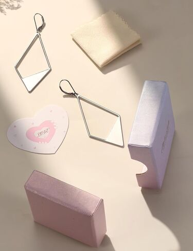 MILACOLATO 925 Sterling Silver Earrings Leverback Earrings for Women Trendy Hypoallergenic Dangle Earrings Lightweight Drop Earrings Statement Unique Hammer Teardrop Disc Circle Rhombus Jewerly Gifts in Saudi Arabia