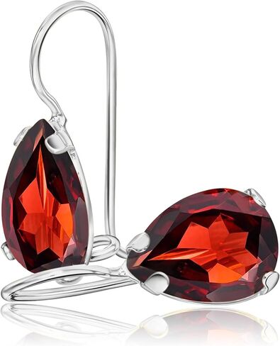 925 Sterling Silver Gemstone Teardrop Earrings – Small Dainty Birthstone Earrings for Women - Silver Dangle Earrings in Saudi Arabia