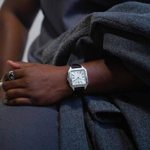 Silver/White Diplomat | 42 mm Automatic Homage Mens Watch | Vintage Square Tank Silhouette Watch in Saudi Arabia