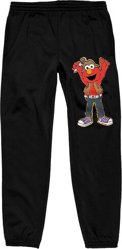 بنطال رياضي برسومات سوداء للرجال من Sesame Street Elmo يحمل ميكروفون in Kuwait