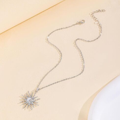 14K Silver Pendant Necklace for Women - Dainty Tiny Pendant Choker, Delicate Silver Chain Necklace, Trendy Jewelry Gift in Saudi Arabia