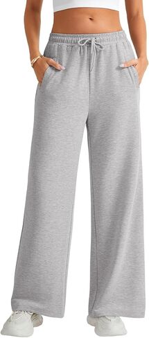 Umenlele Women's Wide Leg Drawstring Lounge Sweatpants Baggy Pants with Side Pockets in Saudi Arabia