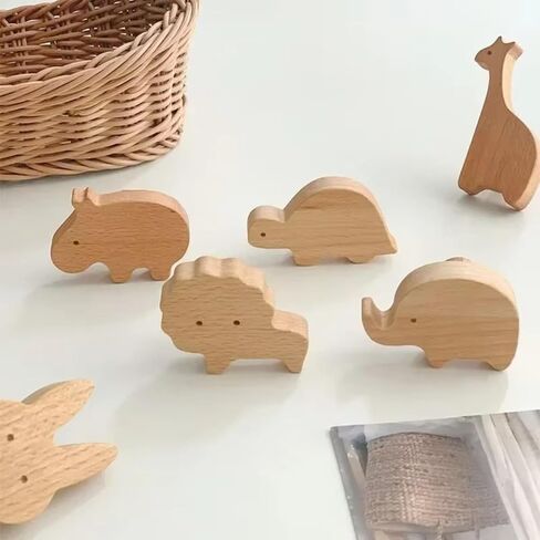 1 Cabinet and Drawer Handle, Wooden Door Handle, Children's Room Animal Wood Furniture Handle(Little Bear) in Saudi Arabia