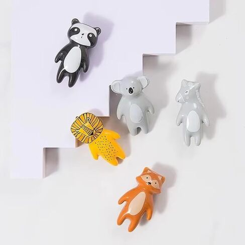 Cute Panda Drawer Handle Furniture Ceramic Cartoon Animal Children's Room Handle(Fox) in Saudi Arabia