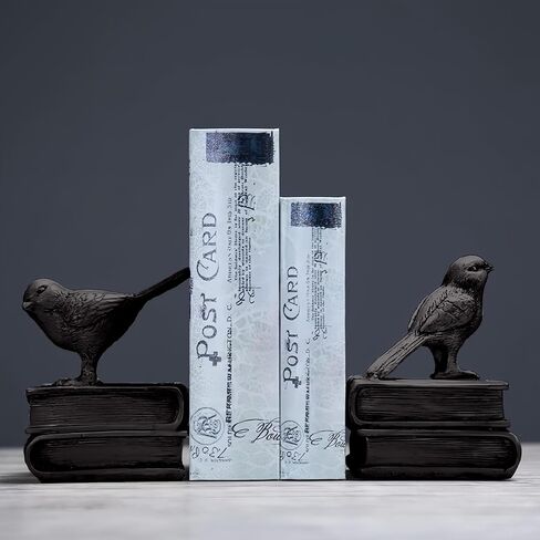 Home Decorative Black Birds & Books Vintage Design Resin Bookshelf Bookends,Paper Weights, Book Ends,Bookend Supports, Book Stoppers, Set of 2 in Saudi Arabia