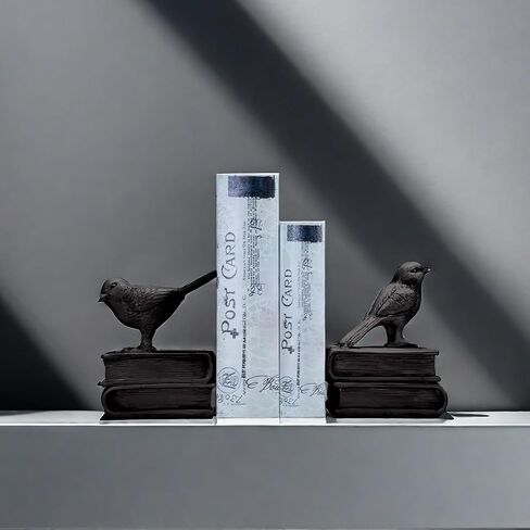 Home Decorative Black Birds & Books Vintage Design Resin Bookshelf Bookends,Paper Weights, Book Ends,Bookend Supports, Book Stoppers, Set of 2 in Saudi Arabia