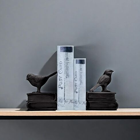 Home Decorative Black Birds & Books Vintage Design Resin Bookshelf Bookends,Paper Weights, Book Ends,Bookend Supports, Book Stoppers, Set of 2 in Saudi Arabia