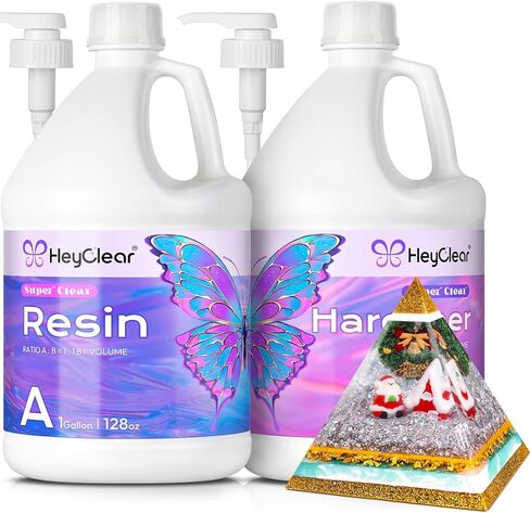 HeyClear 2 Gallon Epoxy Resin Kit with Pumps Crystal Clear, Hard for Crafts in Saudi Arabia