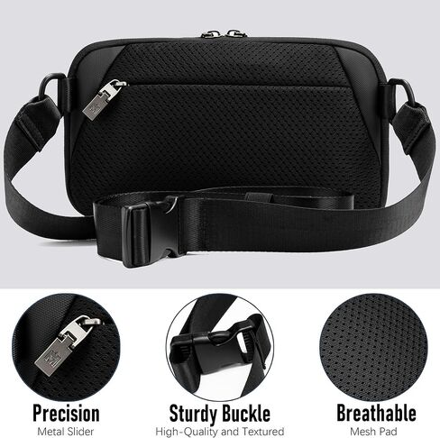 Sling Bag Crossbody Bag with Multi-pocket,Water-resistant Lightweight Casual Chest Waist Fanny Pack for Men and Women,Adjustable Strap,Travel,Daily Use,Hiking,Cycling,Multiple Carry Options in Saudi Arabia