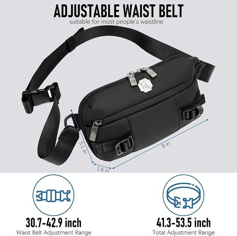 Sling Bag Crossbody Bag with Multi-pocket,Water-resistant Lightweight Casual Chest Waist Fanny Pack for Men and Women,Adjustable Strap,Travel,Daily Use,Hiking,Cycling,Multiple Carry Options in Saudi Arabia