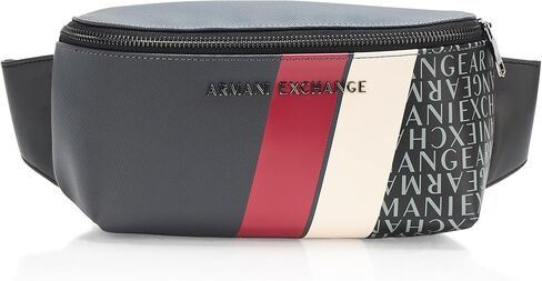 Armani Exchange Men's Dylan Belt Bag, Ebony/Cardinal, One Size in Saudi Arabia