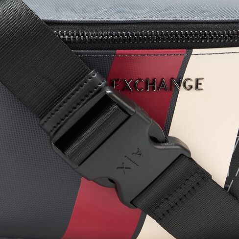 Armani Exchange Men's Dylan Belt Bag, Ebony/Cardinal, One Size in Saudi Arabia