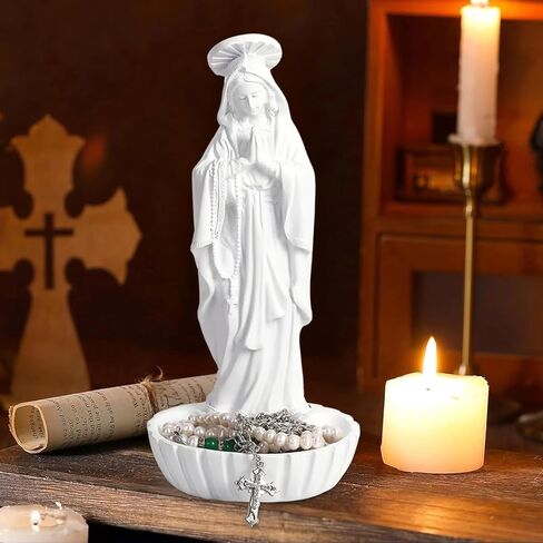 Catholic Blessed Virgin Mary Statue, Catholic Gifts for Women, Virgin Mary Keepsake Rosary Holder, 10.2" Blessed Mother Statues,Religious Gift,Catholic Decor (Sandstone) in Saudi Arabia