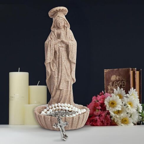 Catholic Blessed Virgin Mary Statue, Catholic Gifts for Women, Virgin Mary Keepsake Rosary Holder, 10.2" Blessed Mother Statues,Religious Gift,Catholic Decor (Sandstone) in Saudi Arabia
