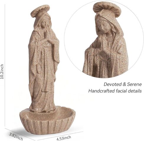 Catholic Blessed Virgin Mary Statue, Catholic Gifts for Women, Virgin Mary Keepsake Rosary Holder, 10.2" Blessed Mother Statues,Religious Gift,Catholic Decor (Sandstone) in Saudi Arabia