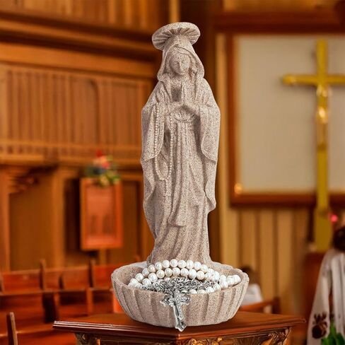Catholic Blessed Virgin Mary Statue, Catholic Gifts for Women, Virgin Mary Keepsake Rosary Holder, 10.2" Blessed Mother Statues,Religious Gift,Catholic Decor (Sandstone) in Saudi Arabia