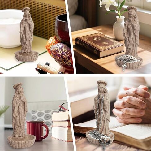 Catholic Blessed Virgin Mary Statue, Catholic Gifts for Women, Virgin Mary Keepsake Rosary Holder, 10.2" Blessed Mother Statues,Religious Gift,Catholic Decor (Sandstone) in Saudi Arabia
