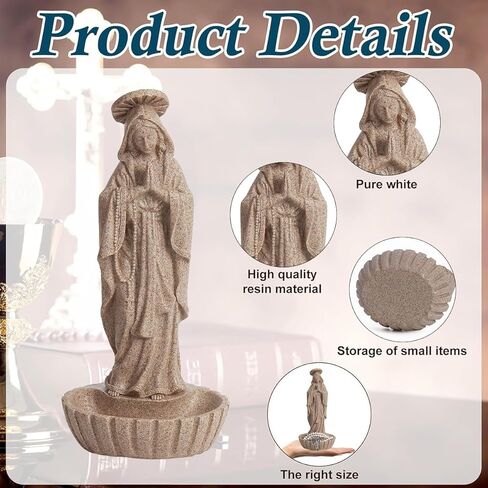 Catholic Blessed Virgin Mary Statue, Catholic Gifts for Women, Virgin Mary Keepsake Rosary Holder, 10.2" Blessed Mother Statues,Religious Gift,Catholic Decor (Sandstone) in Saudi Arabia