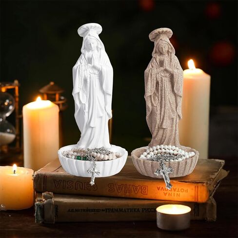 Catholic Blessed Virgin Mary Statue, Catholic Gifts for Women, Virgin Mary Keepsake Rosary Holder, 10.2" Blessed Mother Statues,Religious Gift,Catholic Decor (Sandstone) in Saudi Arabia
