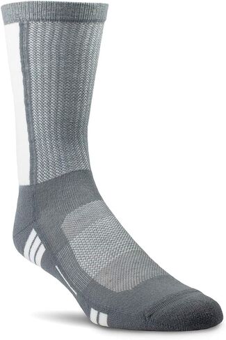 Ariat Men's VentTEK Mid Calf Performance Grey Sock 2 Pair Pack - Large in Saudi Arabia