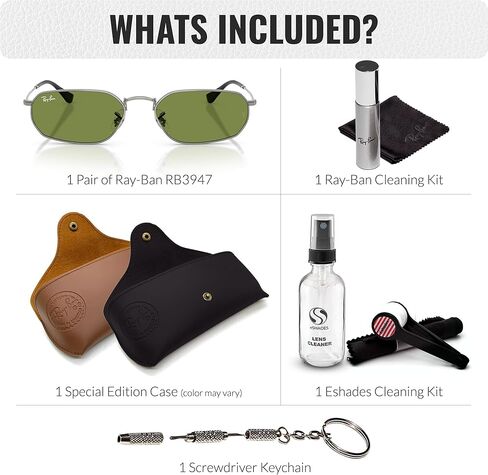 نظارات شمسية Ray-Ban RB3947 مربعة الشكل للرجال والنساء مع مجموعة نظارات RAYBAN الرسمية - تصميم كلاسيكي خالد in Kuwait