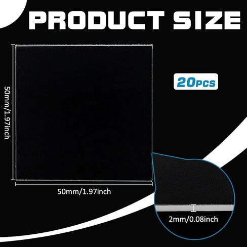 FINGERINSPIRE 20 Pcs 2x2Inch Clear Square Bases Acrylic Model Bases Rectangular Figure Stands Model Display Base for Wargaming Boardgaming and Collectible Figures Gaming Table Game in Saudi Arabia