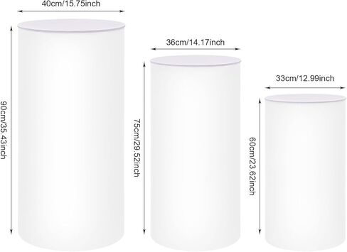 حامل قاعدة أسطواني مستدير، 3 قطع طاولات أسطوانية مستديرة كبيرة، أعمدة عرض طاولة الحلوى، هيكل متكامل ومرح DIY لحفلات الزفاف ومتاجر أعياد الميلاد وحفلات استقبال الأطفال وحفلات التخرج in Kuwait