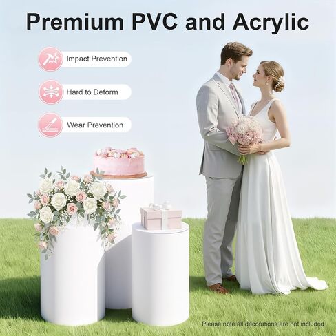 حامل قاعدة أسطواني مستدير، 3 قطع طاولات أسطوانية مستديرة كبيرة، أعمدة عرض طاولة الحلوى، هيكل متكامل ومرح DIY لحفلات الزفاف ومتاجر أعياد الميلاد وحفلات استقبال الأطفال وحفلات التخرج in Kuwait