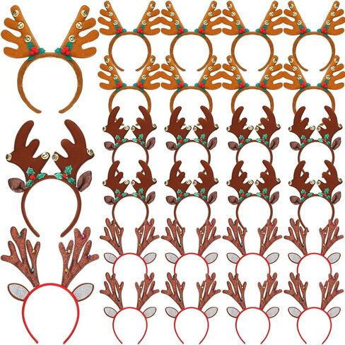 Riceshoot 24 قطعة عيد الميلاد قرن الوعل عقال الرنة عقال الغزلان أفخم آذان قرون زي الشعر هوب لحفلة عيد الميلاد in Kuwait