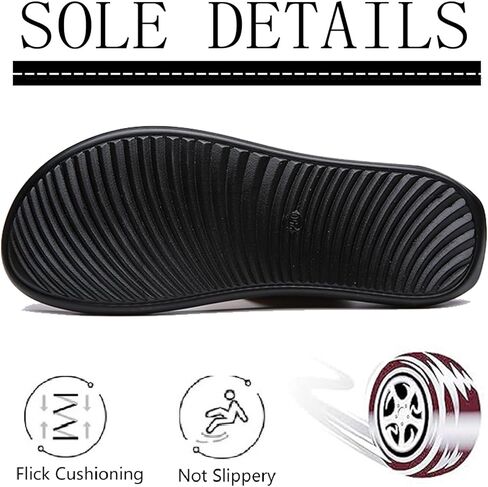 Men's Leather Hollow Flat Flip Flops Sandals Casual Open Toe Comfort Arch Support Soft Bottom Slip On Orthotic Slides Summer Lightweight Anti-Slip Walking Beach Sandals in Saudi Arabia
