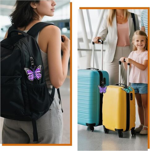 4 Pack Butterfly Luggage Tags – Colorful Silicone Travel Identifiers, Waterproof & Durable Suitcase Tags for Men & Women in Saudi Arabia