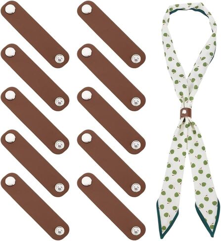 PH Pandahall 10Pcs Leather Scarf Clasp Clips Western Bandana Scarf Ring, Scarf Ring and Slides Neckerchief Slide Bandanas Clip for Women Weddings Parties Luggage Tags Label Clothing, Sienna in Saudi Arabia
