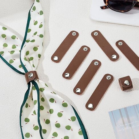 PH Pandahall 10Pcs Leather Scarf Clasp Clips Western Bandana Scarf Ring, Scarf Ring and Slides Neckerchief Slide Bandanas Clip for Women Weddings Parties Luggage Tags Label Clothing, Sienna in Saudi Arabia