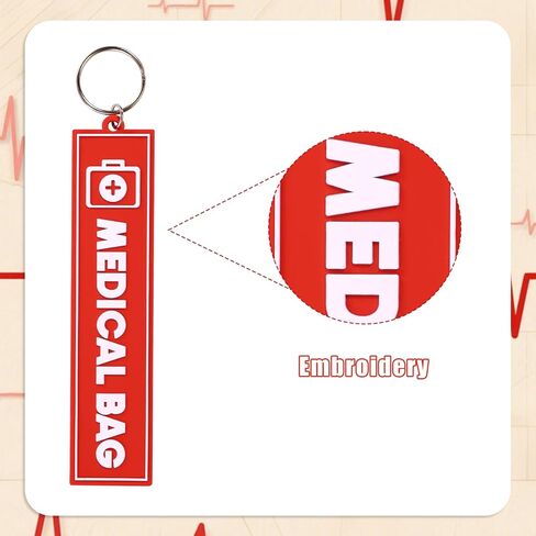 2pcs Medical Alert Tags for Bags, Double-Sided Medical Equipment Luggage Tags with Key Ring Respiratory Supplies Keychain Label for Backpack Suitcase & Travel Gear (Red) in Saudi Arabia