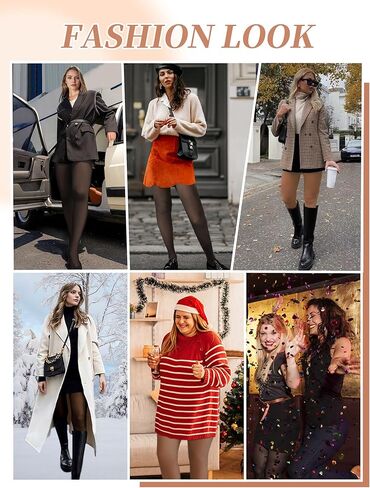 Buauty Fleece Lined Tights Sheer for Women-Fake Translucent Thermal Leggings High Waist Thick Warm Pantyhose for Winter in Saudi Arabia