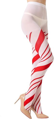 Christmas Striped Tights for Women,80D Opaque Striped Pantyhose for Halloween in Saudi Arabia