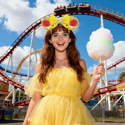 Mouse Ears Headband - Yellow Ears for Women Adut, for Cartoon Princess Costume Cosplay Birthday Party Theme Park in Saudi Arabia