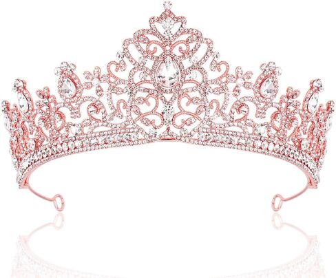 Crystal Crowns for Women Tiaras Bride Royal Queen Crown Princess Tiara Quinceanera Headpieces for Wedding Bridal Headband Rhinestone Hair Accessories for Prom Birthday Pageant Party in Saudi Arabia