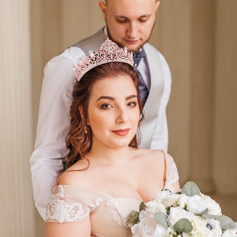 Crystal Crowns for Women Tiaras Bride Royal Queen Crown Princess Tiara Quinceanera Headpieces for Wedding Bridal Headband Rhinestone Hair Accessories for Prom Birthday Pageant Party in Saudi Arabia
