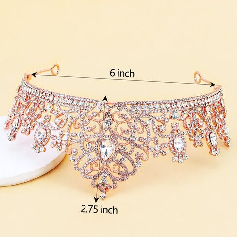 Crystal Crowns for Women Tiaras Bride Royal Queen Crown Princess Tiara Quinceanera Headpieces for Wedding Bridal Headband Rhinestone Hair Accessories for Prom Birthday Pageant Party in Saudi Arabia