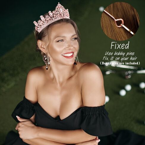 Crystal Crowns for Women Tiaras Bride Royal Queen Crown Princess Tiara Quinceanera Headpieces for Wedding Bridal Headband Rhinestone Hair Accessories for Prom Birthday Pageant Party in Saudi Arabia