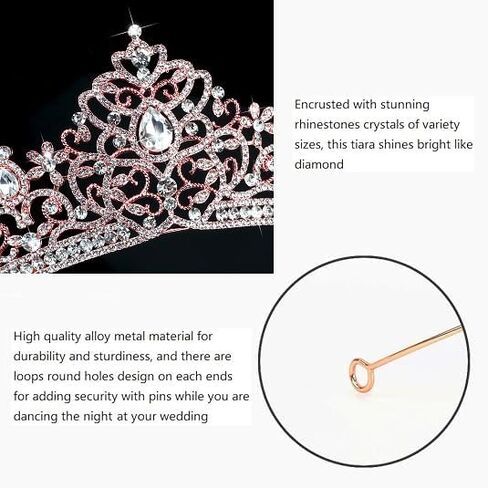 Crystal Crowns for Women Tiaras Bride Royal Queen Crown Princess Tiara Quinceanera Headpieces for Wedding Bridal Headband Rhinestone Hair Accessories for Prom Birthday Pageant Party in Saudi Arabia