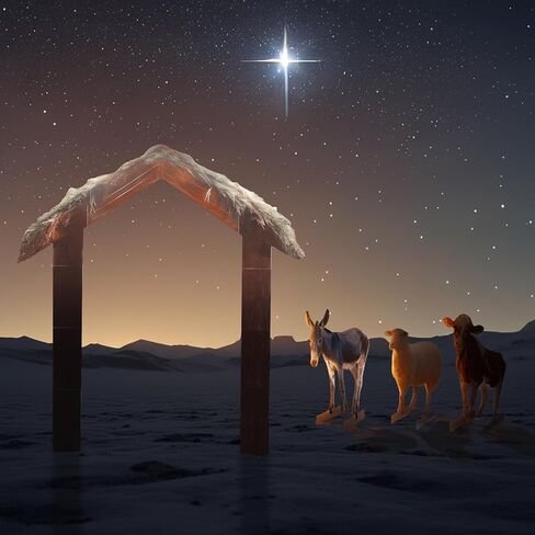 4 قطع كبيرة مجموعة عيد الميلاد المهد 55.12 بوصة طويل القامة الوقوف من الورق المقوى قطع مجموعة تشمل الأغنام المستقرة البقرة حمار الحياة حجم انقطاع الورق المقوى لعيد الميلاد عطلة الكتاب المقدس مدرسة ديكور اللوازم in Kuwait